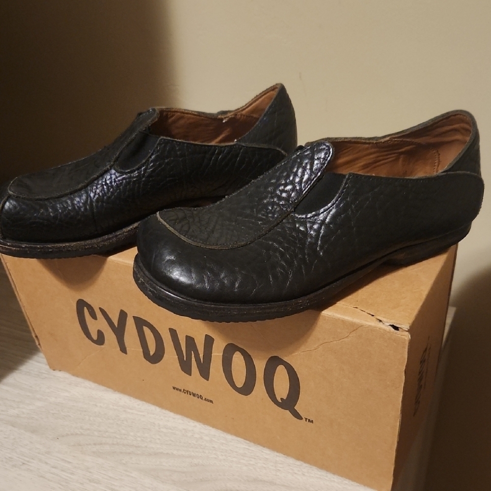 NEW  With Dustbag Cydwoq Black Leather Women's Mules - Picture 6 of 6